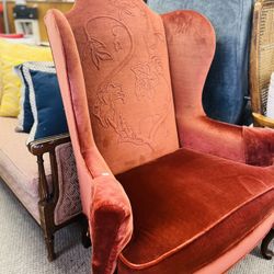 Vintage Velvet Upholstered Armchair 