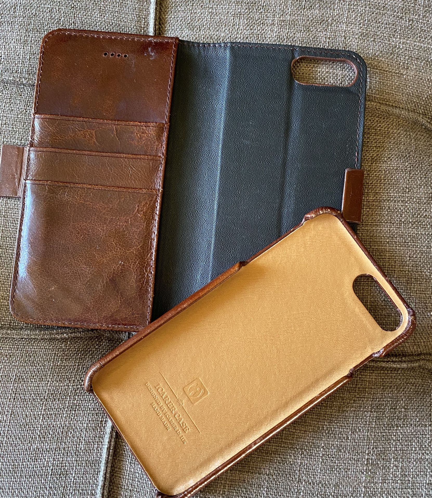 7 Plus or 8 Plus Brown Leather Cover/Wallet