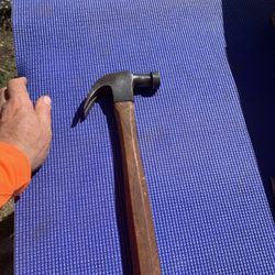 vintage Plumb 16 oz claw hammer with a wooden handle