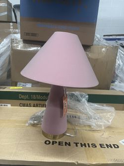 BRAND NEW - 19" H - Beautiful Rose Pink Velvet Table Lamp by Drew Barrymore