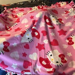 Reversible Hello Kitty Hand Made blanket $15