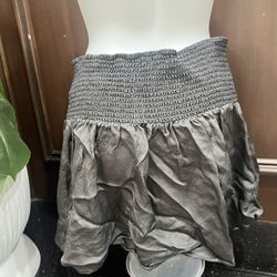 Aerie Gray Skorts with Ruched Waistband and Flowy Silhouette