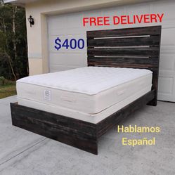Queen Size Bed With Mattress GREAT CONDITION 🚛 FREE DELIVERY 🚛