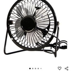 Black 4'' Mini Fan Metal Portable Mini Floor Fan for Home Office
