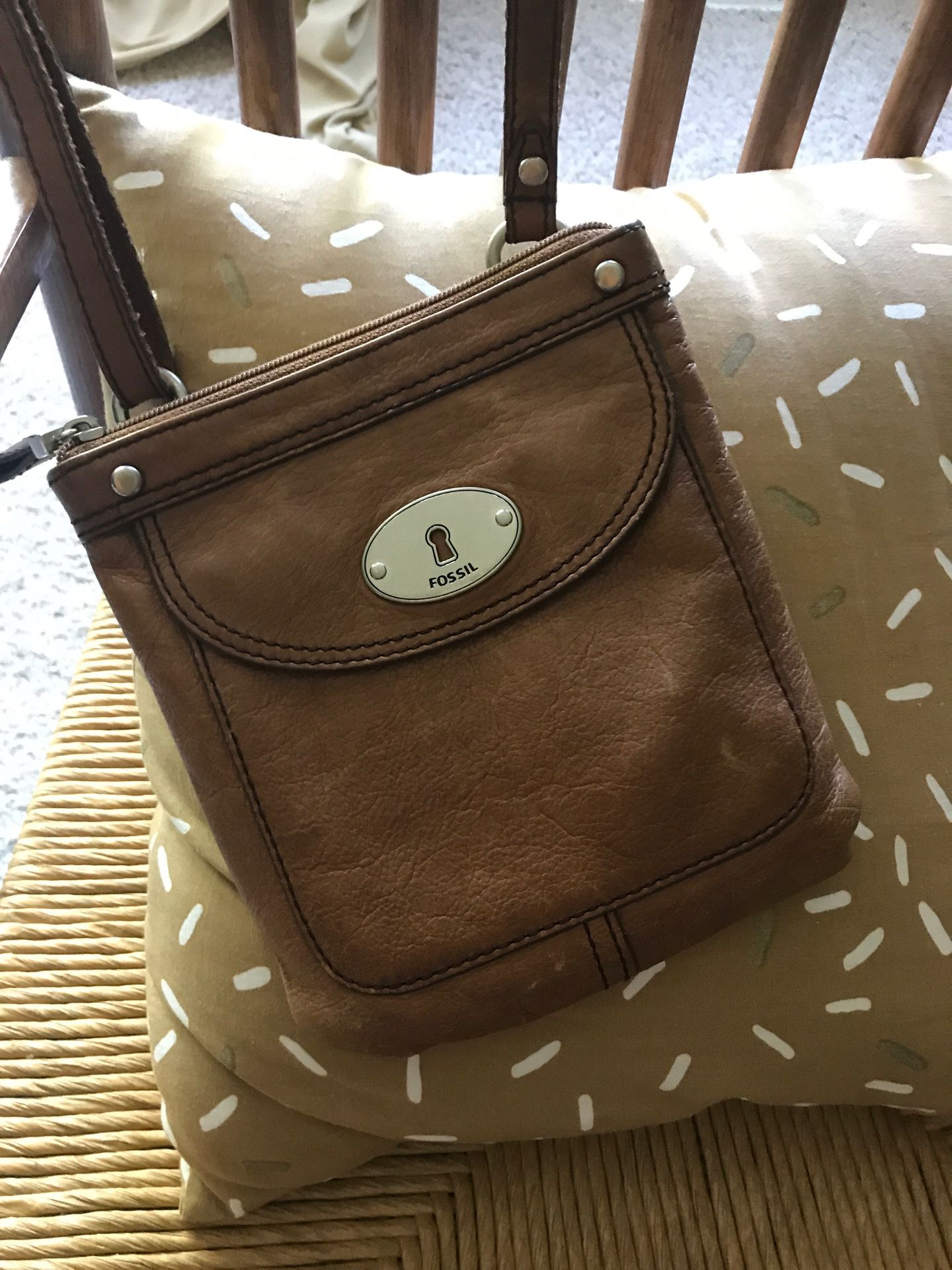 Fossil leather small messenger bag