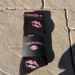 Black Chrome heart Socks