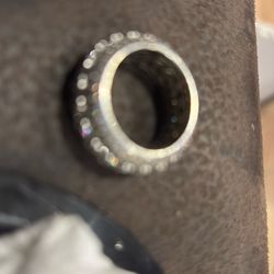 5 ROW ICED RING - WHITE GOLD