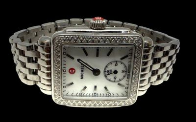 Michele Deco MOP Stainless Steel Diamond Bezel .49cttw Watch (CMP115979)