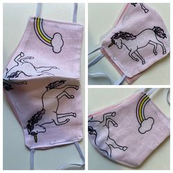 NEW! Unicorn fabric face mask! Adults and kids sizes available!