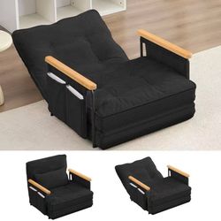 Modern Folding Floor Sofa Bed, 1 Seater Lazy Futon Chair with Adjustable Backrest,Multiple Colors