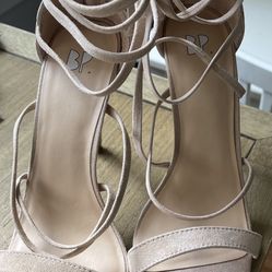 BP Blush Suede Strappy Heel