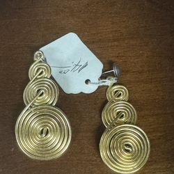 Gold Spiral Earrings