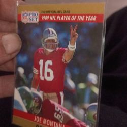 Joe Montana 1989 Player Of The Year Error Card