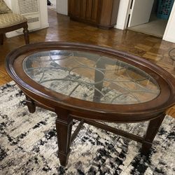Mini Glass Table With A Shoe Storage With Door