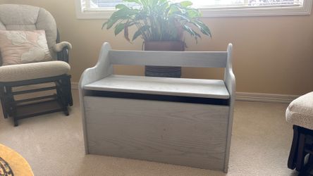 Handcrafted wood bench with storage