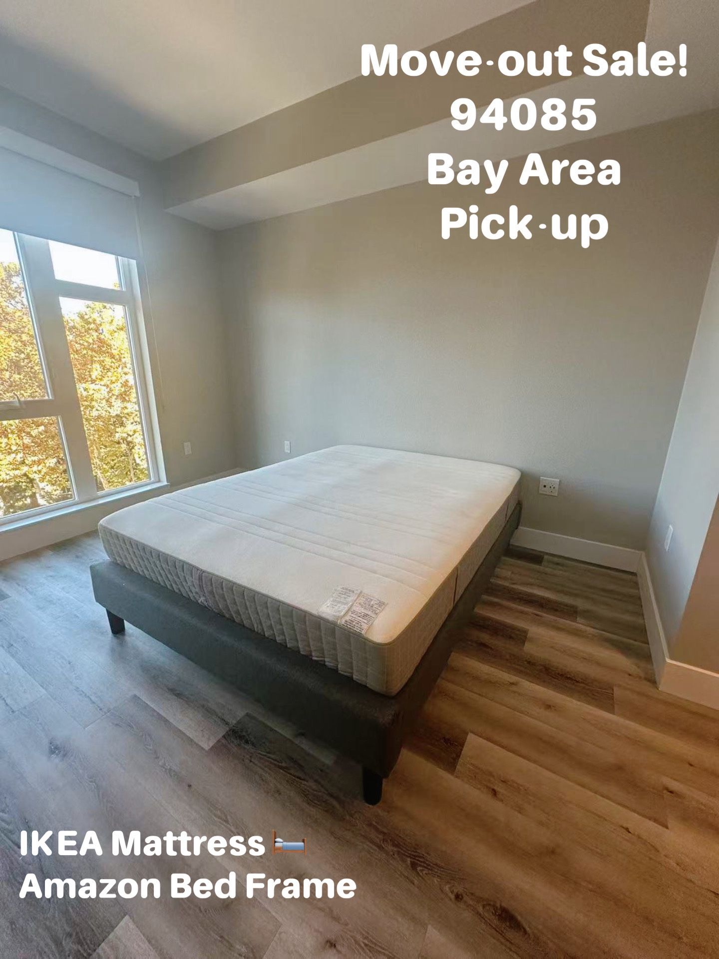 Stanford Grad move out Sale! IKEA Firm Mattress + Amazon Bed Frame in Good Condition