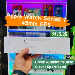 Apple Watch Series 7 45mm Green Aluminum Case Clover Sport Band GPS **BRAND NEW**