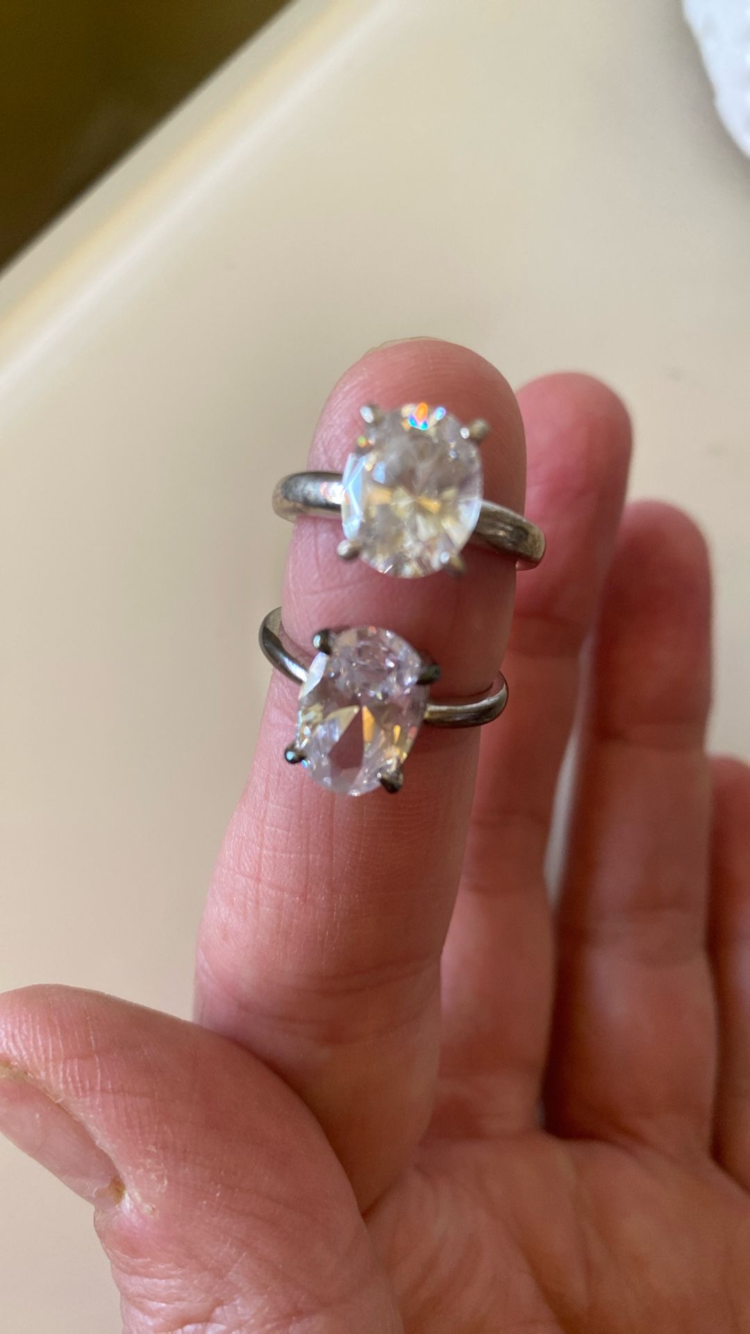 Sterling Silver Oval Cubic Zirconia Size 5 Beautiful 🩷