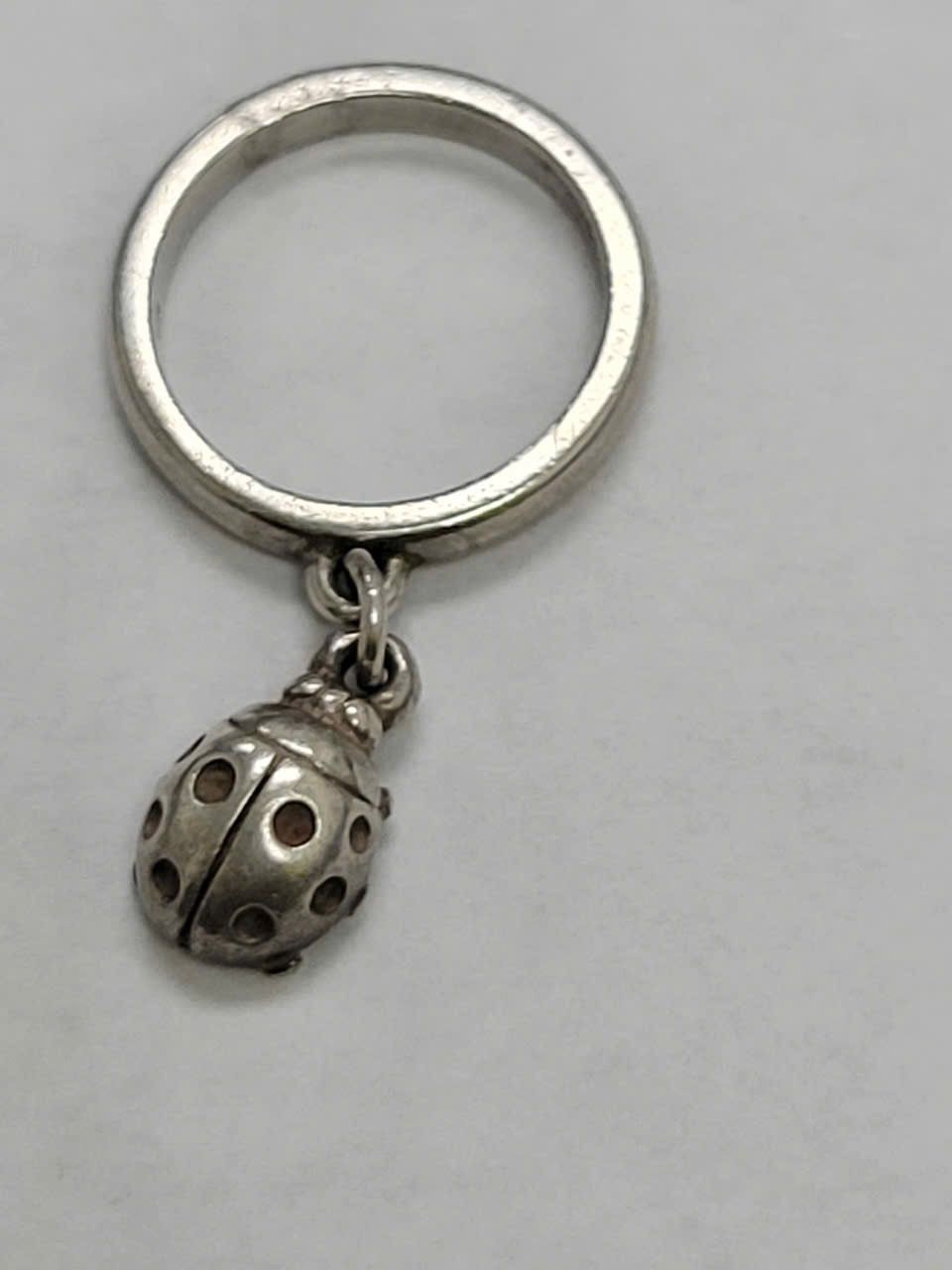 James Avery Sterling Silver ring size 2 with Ladybug Charm
