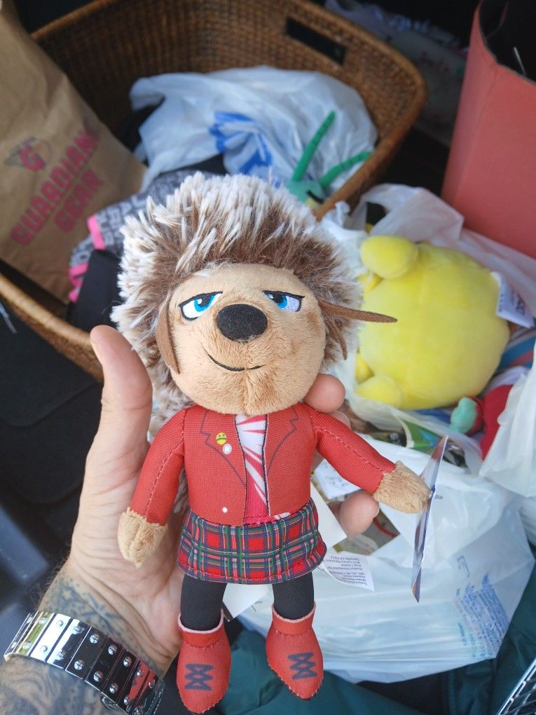 HTF Sing 2 Ash Porcupine Plush 9” Red Jacket Black Plaid stuffed Toy New