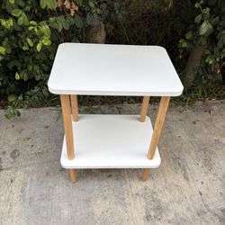 MODERN White Wood End Table, Side Table or Stand