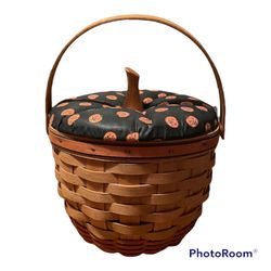 Longaberger 1995 Halloween Basket  W / Liner, Lid And Protector