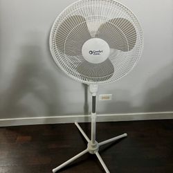 Comfort Zone Oscillating Pedestal Fan Vent Model CZT161BTE 3 Speed High Velocity New  Z16” Size 28.7”Dx28.7”Wx48”H White Adjustable High & Tilt