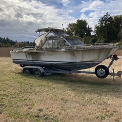 1968 Boat And 1981 Galvanized Trailer 