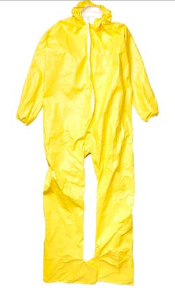 Dupont X-Large Yellow Coveralls - used as a Halloween costume, heels are a bit worn as shown in picture