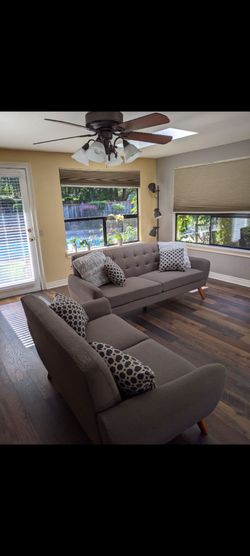 Mid-Century Modern Sofa Set – 2 Pieces