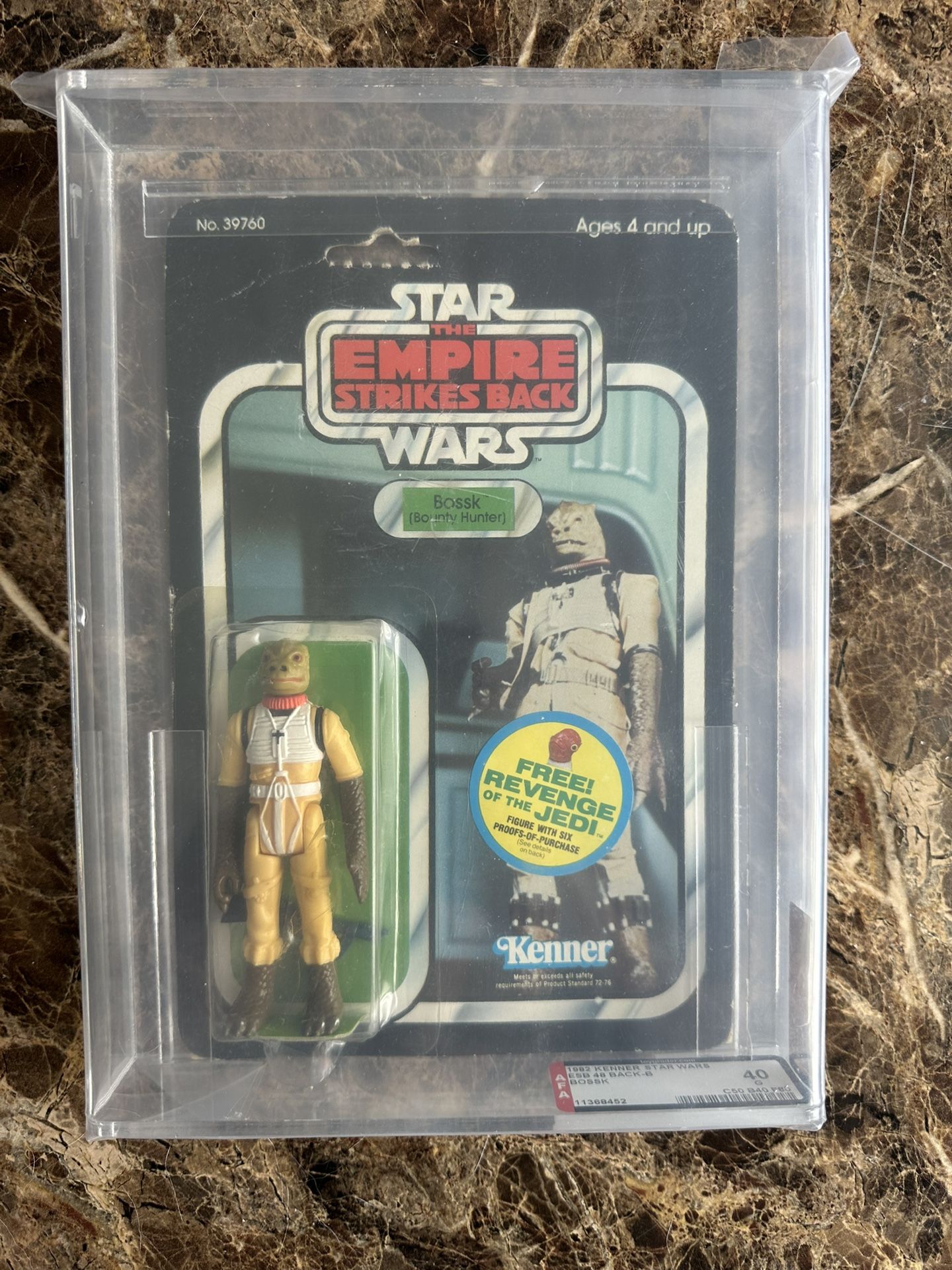 1982 Kenner Star Wars - Bossk (Bounty Hunter) on ESB 48 Back B - AFA40 - POP20