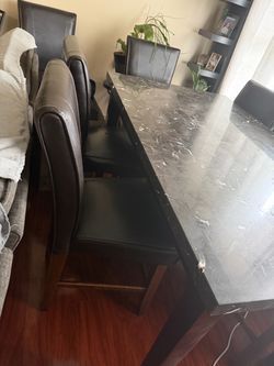 Marble table with 7 chairs