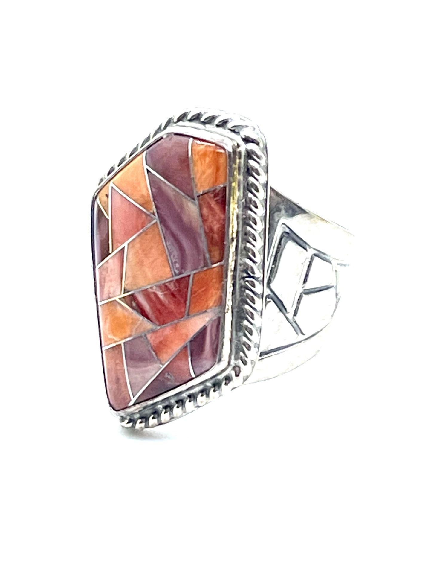 Sterling Desert Rose Spinet Oyster Ring Sz 7