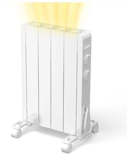 Plug-in Electric Wall Heater 800W Portable Convection Panel Heaters for Bathroom Indoor Use Knob Switch Controlled Electric Heater Energy Efficient