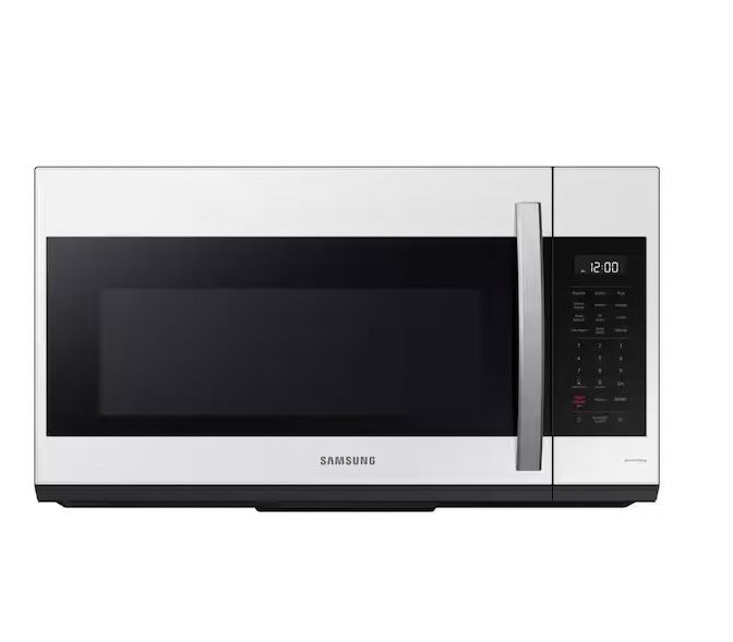 Microwave in White Glass with Sensor Cooking