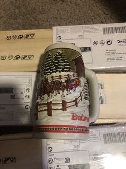 Budweiser Clydesdales Holiday Ceramic Beer Stein