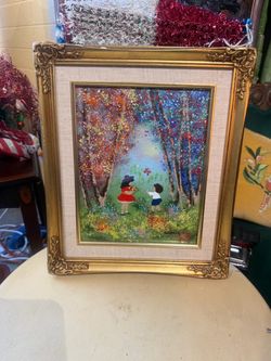 Beautiful signed hand painted on copper