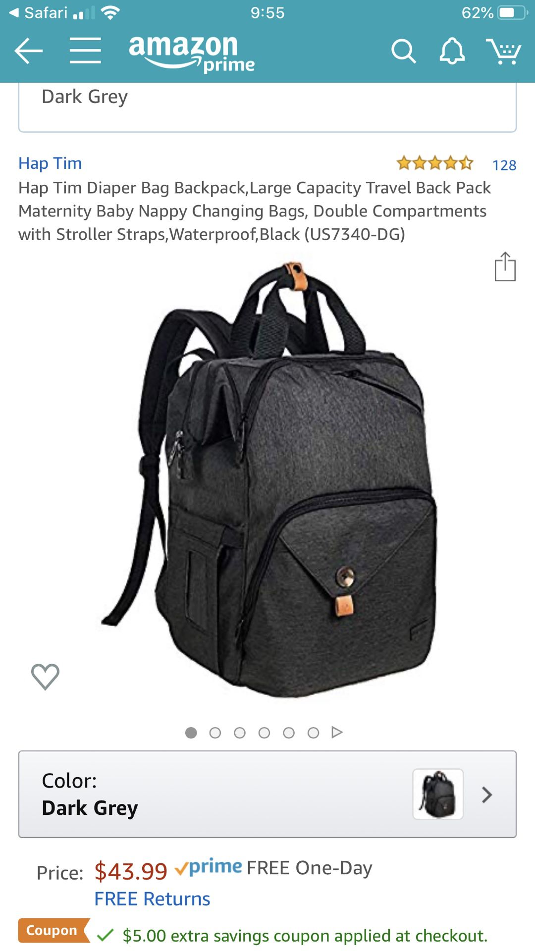 Almost NEW Hap Tim Diaper Bag Backpack,Large Capacity Travel Back Pack