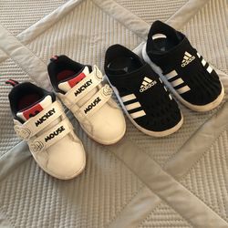 Adidas & Mickey Mouse toddler shoes size 8 Easy Velcro closure!