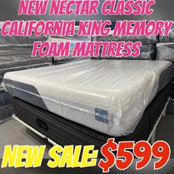NEW NECTAR CLASSIC CALIFORNIA KING MEMORY FOAM MATTRESS 