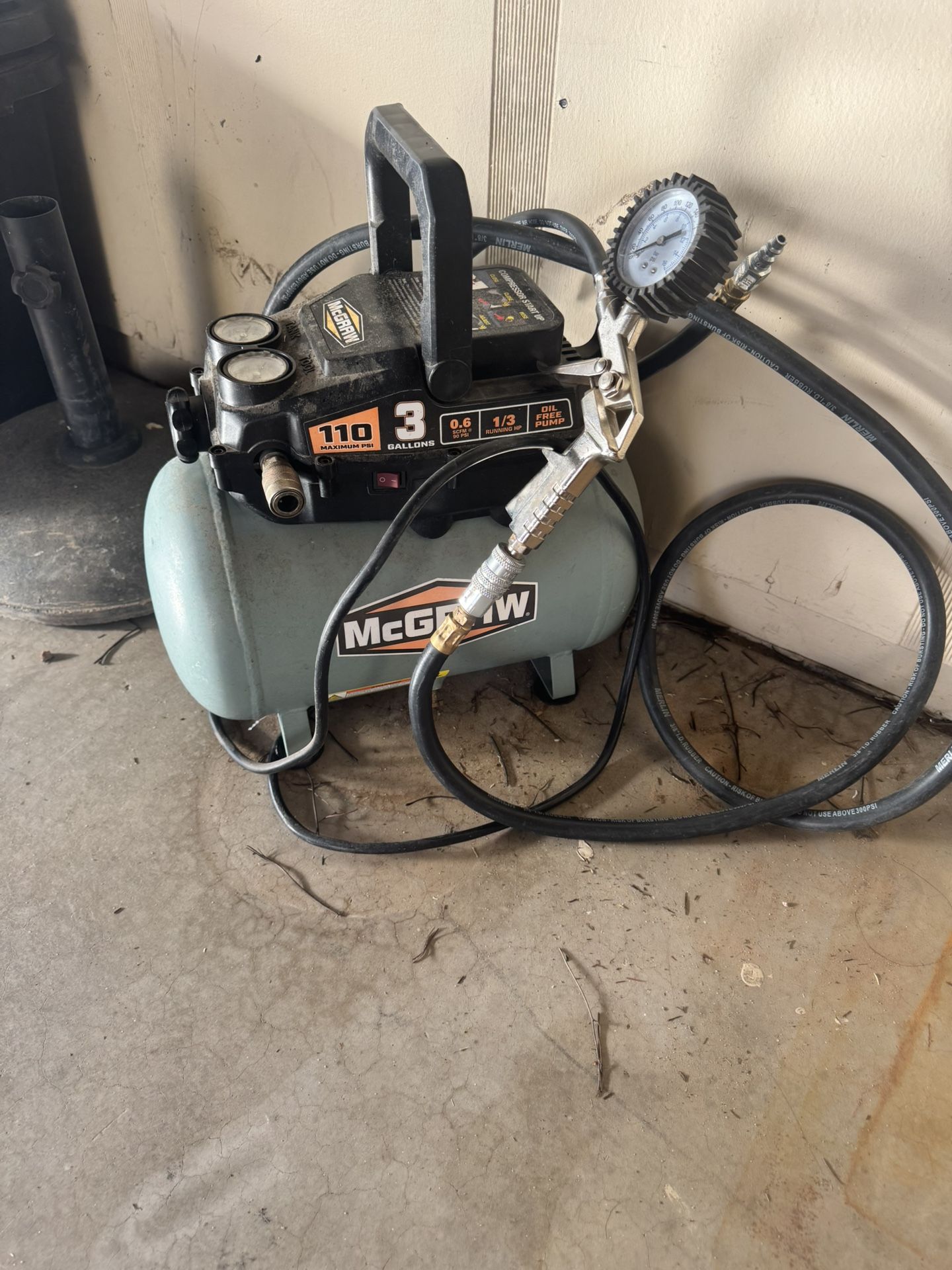 3 Gallon Compressor And Hose Needs