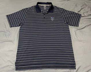 Size L - Adidas Climalite Dallas Mavericks Men's Striped Polo Golf Shirt