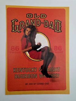 The image shows a vintage advertisement for Old Grand-Dad Kentucky Straight Bourbon Whiskey. 