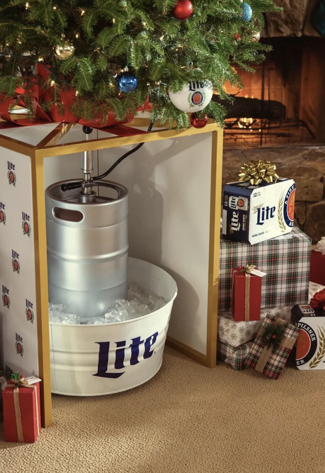 Miller Lite Tree Keg Stand