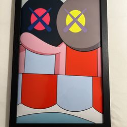 11"x17" Framed KAWS 'Sponge bob 1' Poster - White Or Black Frame