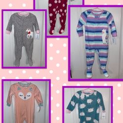 NWT (5) Baby Girl 12 Month Pajamas