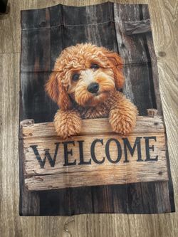 Doodle Puppy Welcome Garden Flag