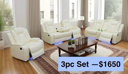 💥FREE DELIVERY💥Brand New POWER, LED, USB  3PC Reclining Sofa Loveseat Chair Set