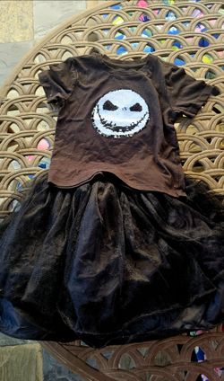 Girl Jack skeleton Halloween outfit 5/6