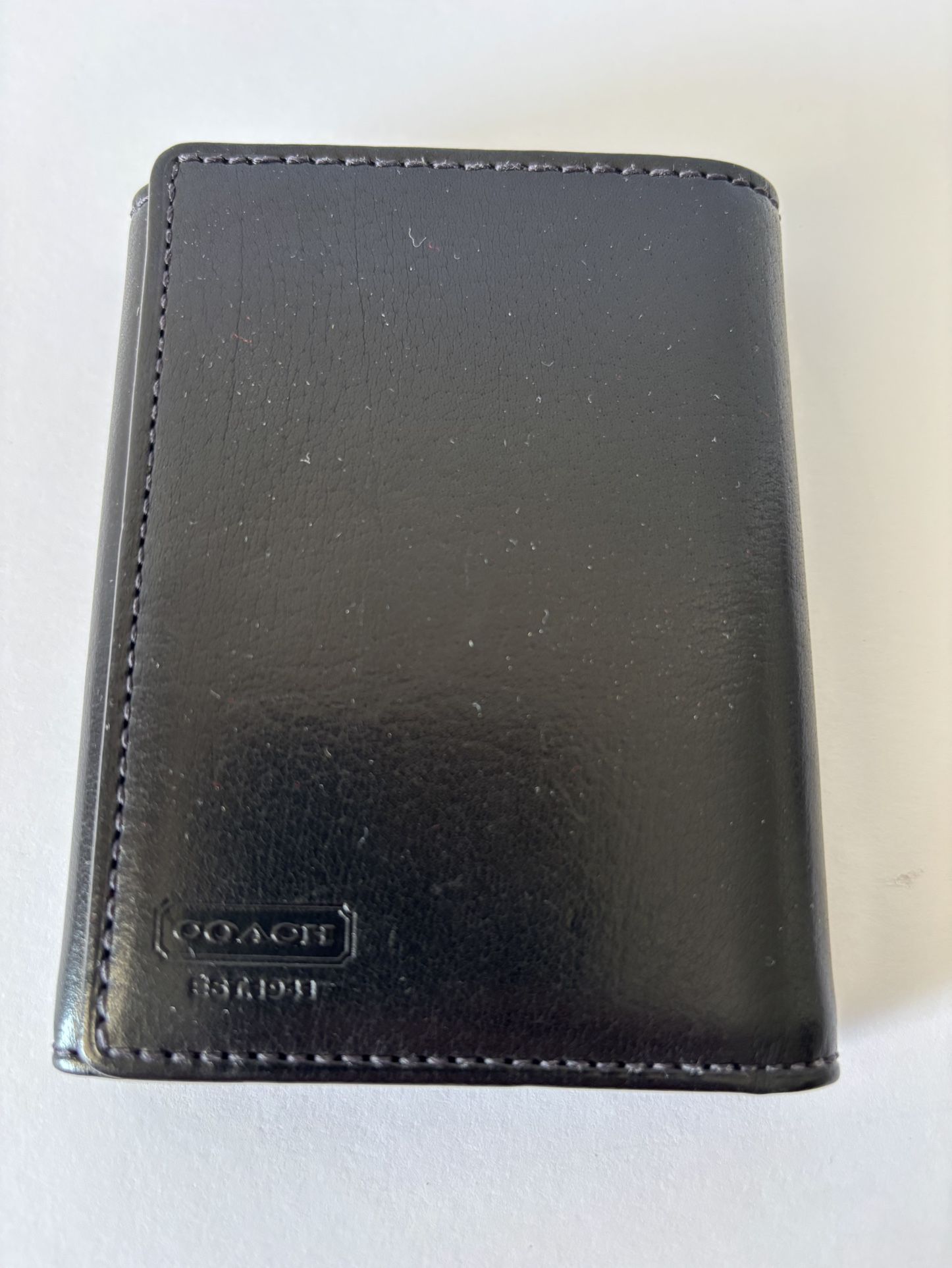 Men’s COACH Black Leather Trifold Wallet